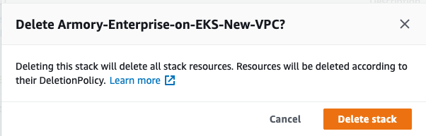 CloudFormation Stack Delete Button